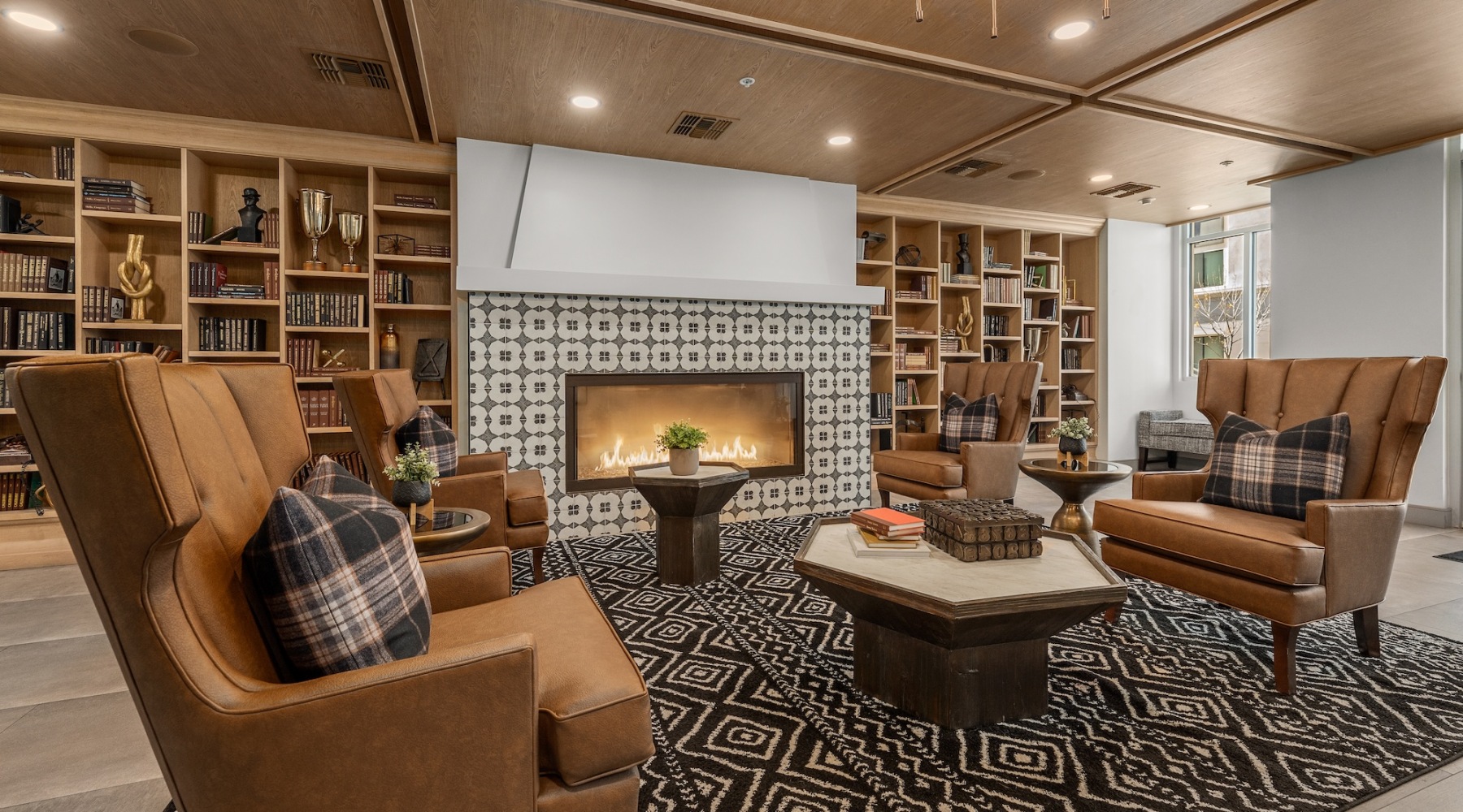 lounge in a bright room with ample seating